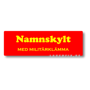 Läs mer om artikeln Röd namnskylt med gul gravyr