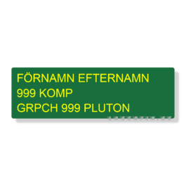 Namnskylt med militärklämma MALL MIL-01 Grön/Gul