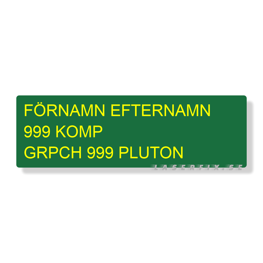 Namnskylt med militärklämma - MIL-01 - Grön/Gul