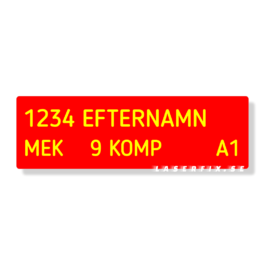 Namnskylt med militärklämma MALL MIL-04 Röd/Gul