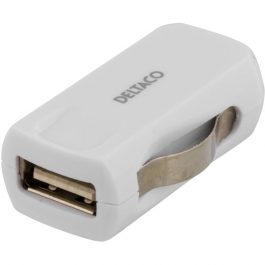 USB strömadapter med ciggplugg 12~24V till 5V 1A USB, vit